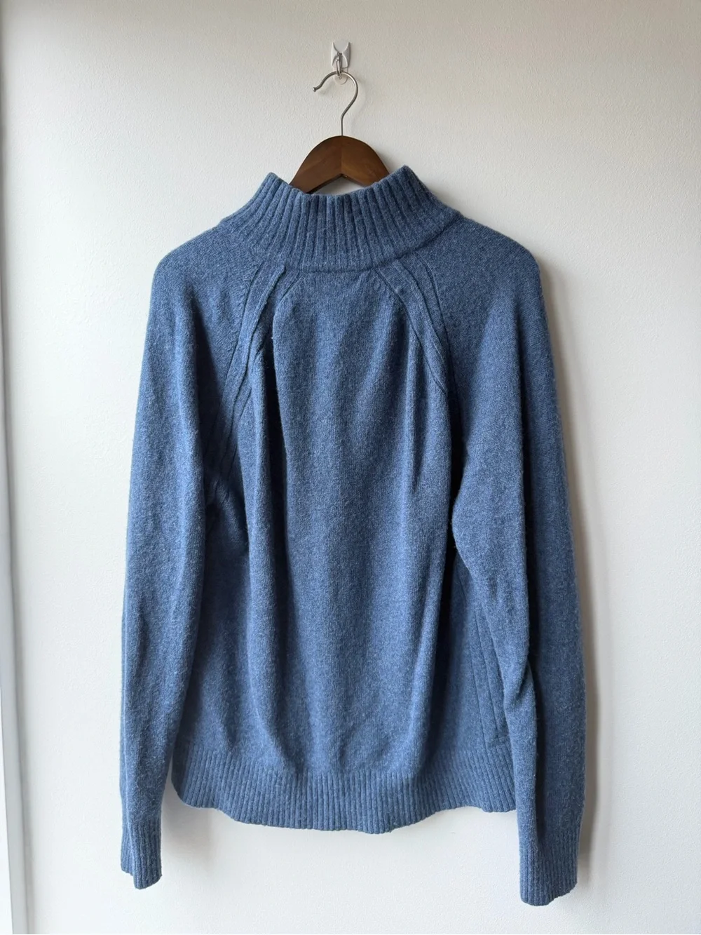Banana Republic Blue Italian Yarn Wool Blend Button-Up Henley Sweater, Size: L